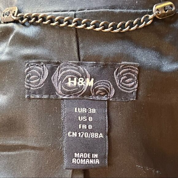 H&M PARKA BLACK LIGHTWEIGHT OUTER COAT SIZE 8 - Picture 8 of 12